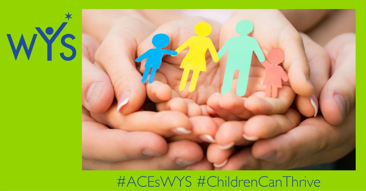 Image of family hands - ACE Study Blog - Western Youth Services (WYS) - the hub for Children's Mental Health in Orange County, California since October 1972, treating children, youth and families facing trauma and stress